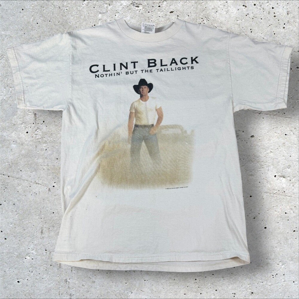 Vtg 1998 Clint Black Nothin But The Taillights Tour Shirt Tultex Large 2 Sided